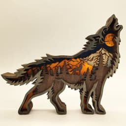 image-Christmas Decoration Wooden Animal Carving Handcraft Gift Wall Hanging Sculpture 3D Bear Deer Elk Art Decor New Year Ornaments