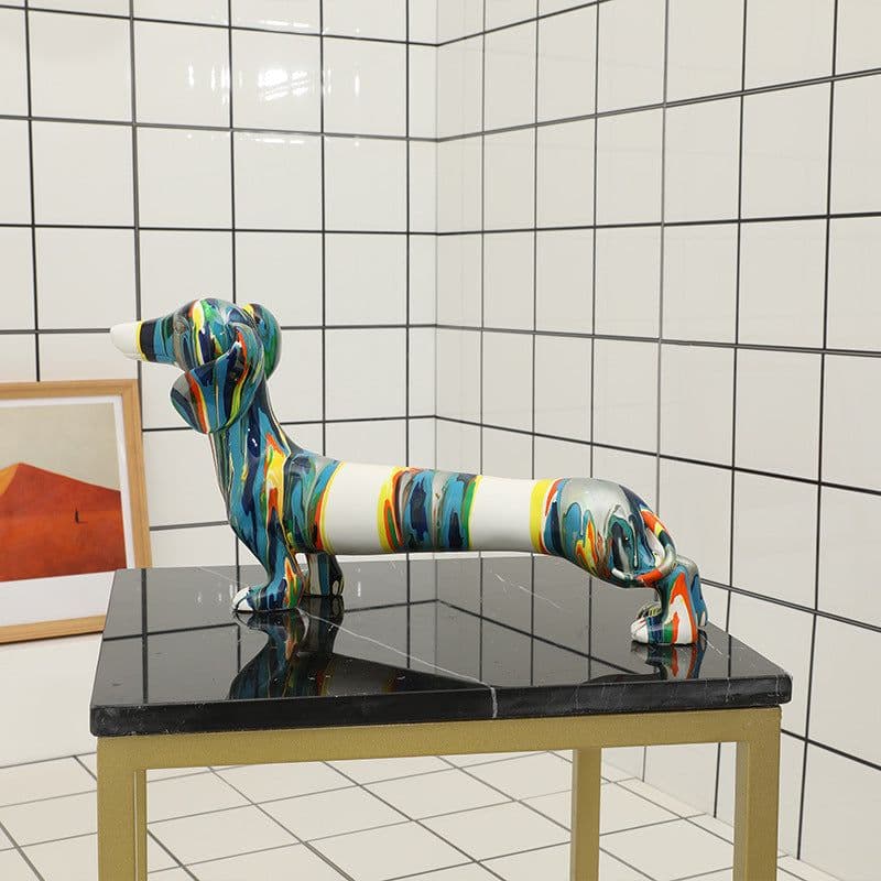 image-Color Resin Crafts Animal Cartoon Dachshund Dog