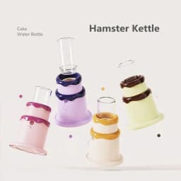 image-Cream Cake Hamster Kettle Small Pet Drinker Vacuum Kettle Hamsters Feeder Rat Accesorios Chipmunk Mouse Kettle