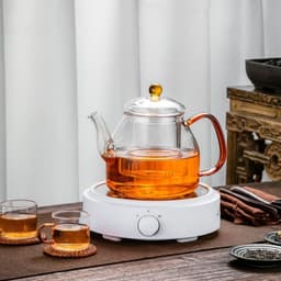 image-Glass Tea Steaming Pot Household High Temperature Resistant Thickened Steam Tea Kettle Electric Ceramic Stove Tea Cooker
