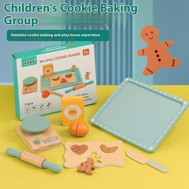 image-Wooden Children's Kitchen Toy Imitation Coffee Maker Playhouse Set
