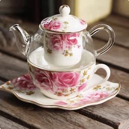 image-Tea Set Teapot Suit Ceramic Glass Coffee Maker Integrated