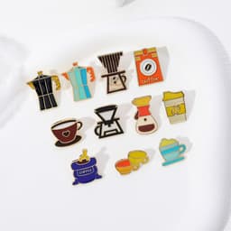 image-Brooch Coffee Maker Coffee Cup Commemorative Badge Gift Metal