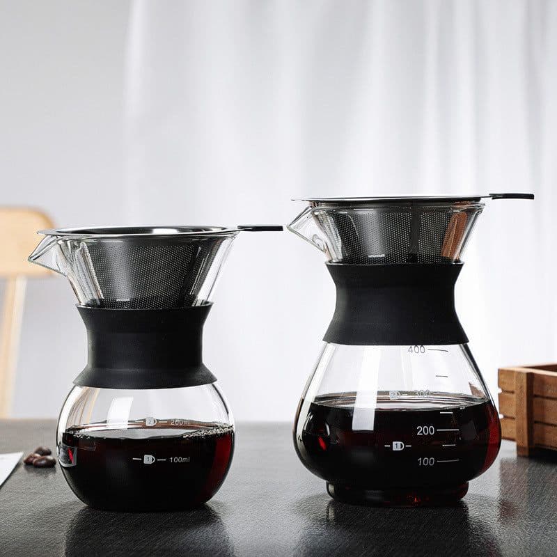 image-Heat-resistant glass hand coffee maker