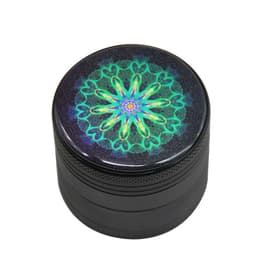 image-50Mm Aluminum Alloy Smoke Grinder Color Flower Of Life Four-Layer Metal Smoke Grinder Grinder