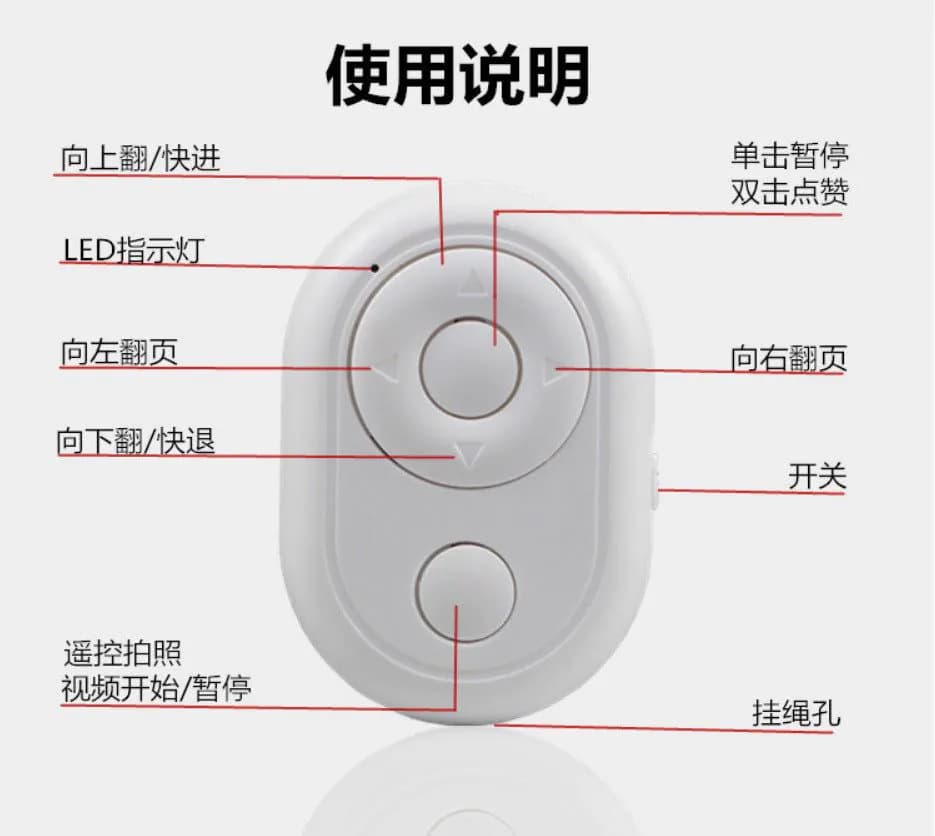 image-Bluetooth Remote Control for Phone - Selfie Shutter & Page Turner