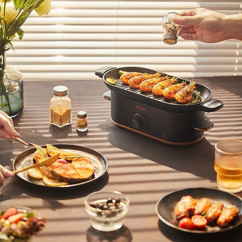 image-Mini Barbecue Plate Electric Baking Pan Grill Household Smoke-free