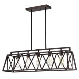 image-CHLOE Lighting IRONCLAD Industrial 5 Light Oil Rubbed Bronze Island Pendant Ceiling Fixture 35" Wide