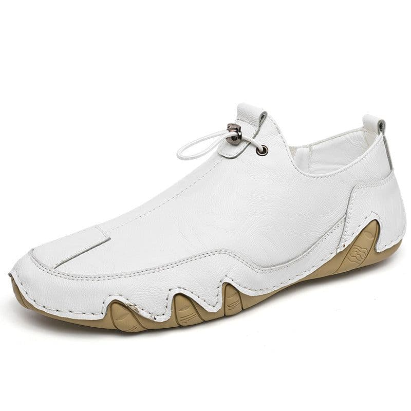 image-Men's Leather Casual Shoes - Black Size 47