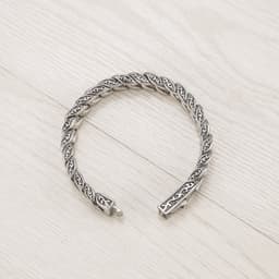 image-Retro Men's Titanium Steel Bracelets - Geometric Style, Steel Color, 19.5cm
