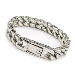 image-Retro Men's Titanium Steel Bracelets - Geometric Style, Steel Color, 19.5cm