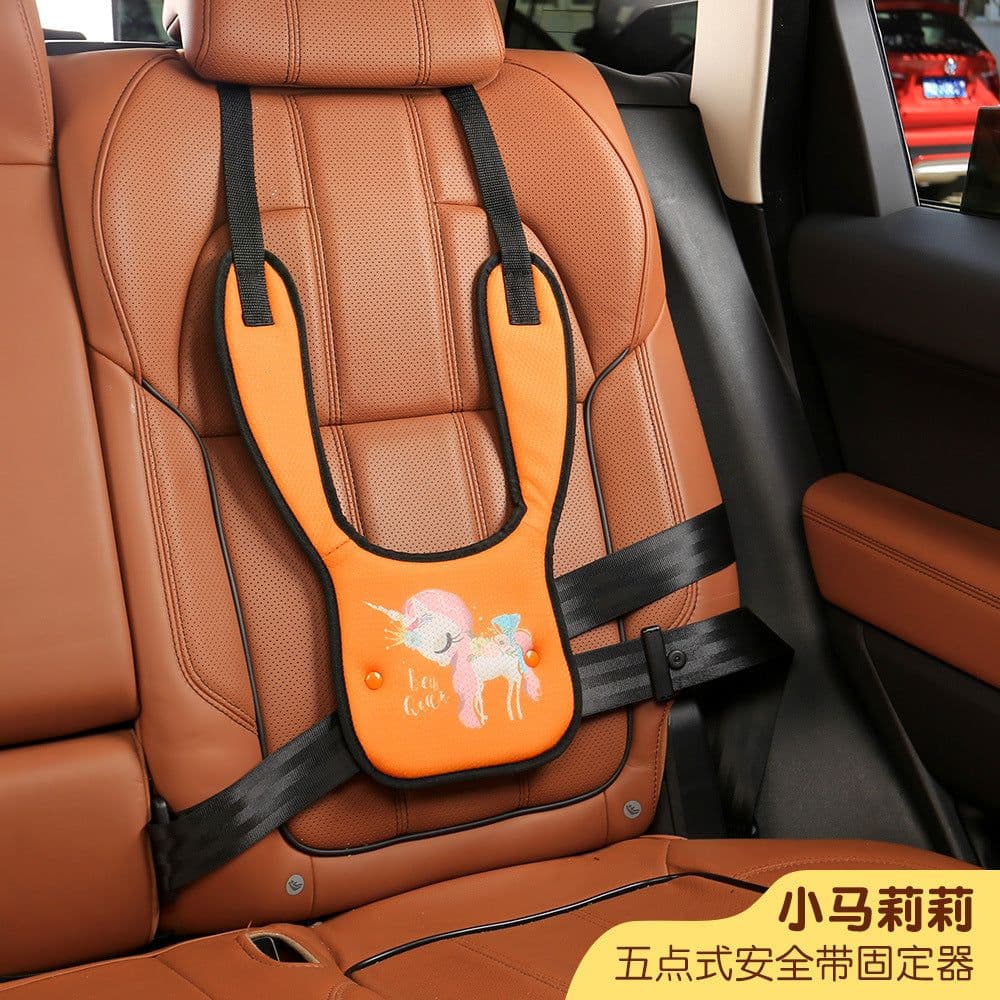 image-Children's Safety Belt Fixer - Anti-Stretch Neck Shoulder Cover for Car Seats