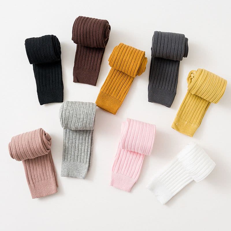image-Yuwen Baby Leggings - Candy Color Stripe, Unisex, Cotton, Size S