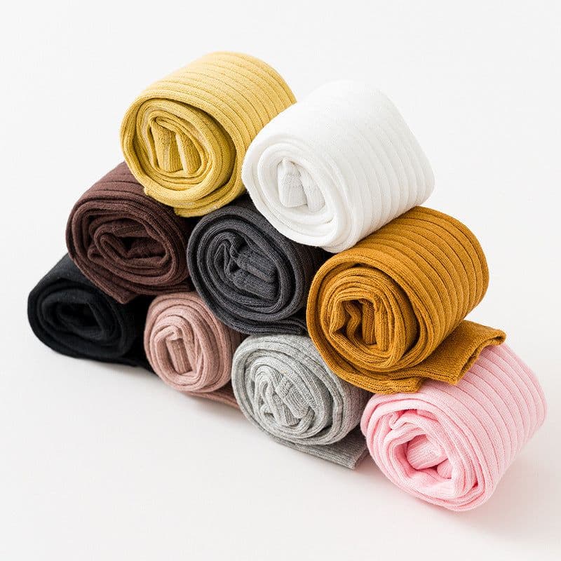 image-Yuwen Baby Leggings - Candy Color Stripe, Unisex, Cotton, Size S