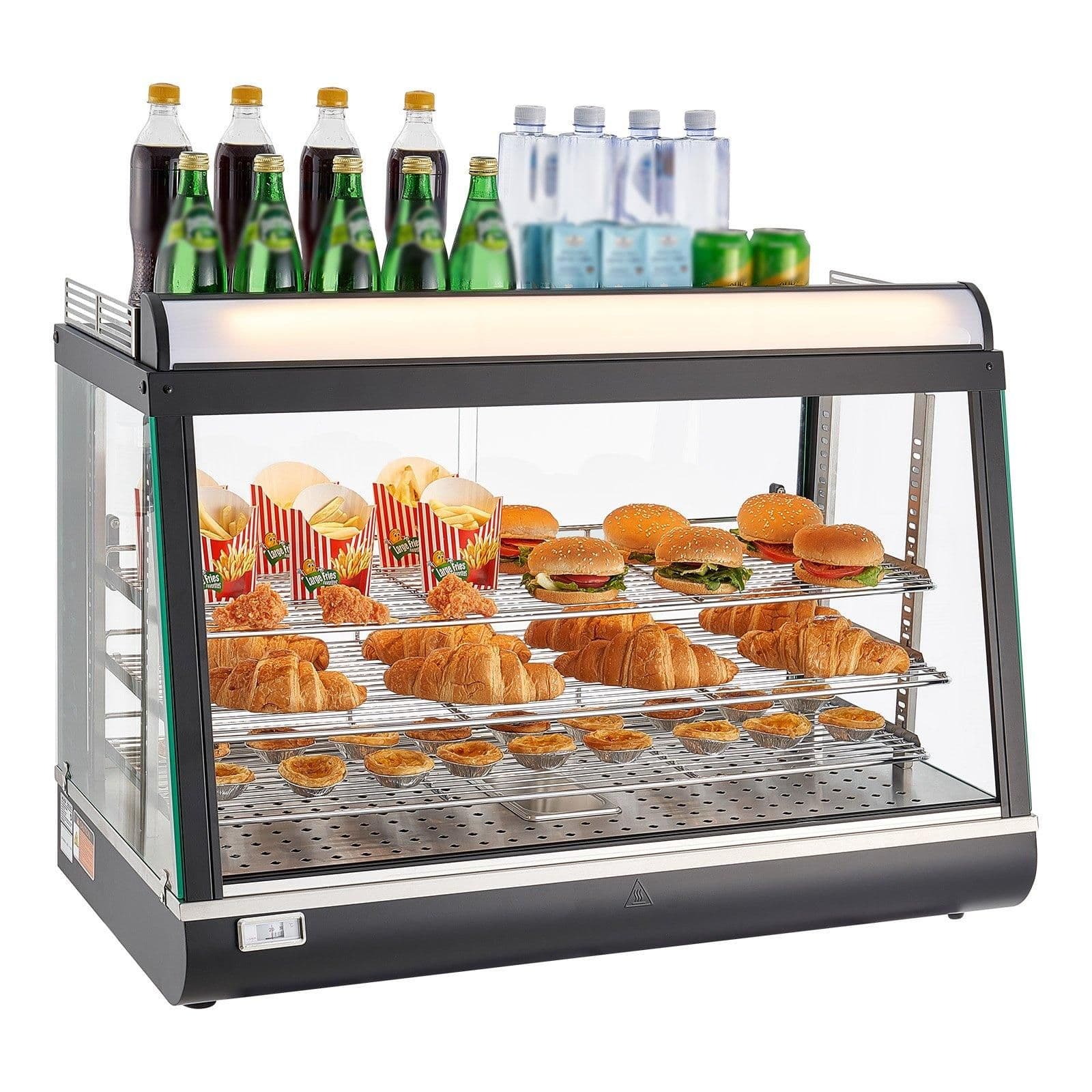 image-VEVOR 3-Tier Commercial Food Warmer Display - 1400W 105L LED