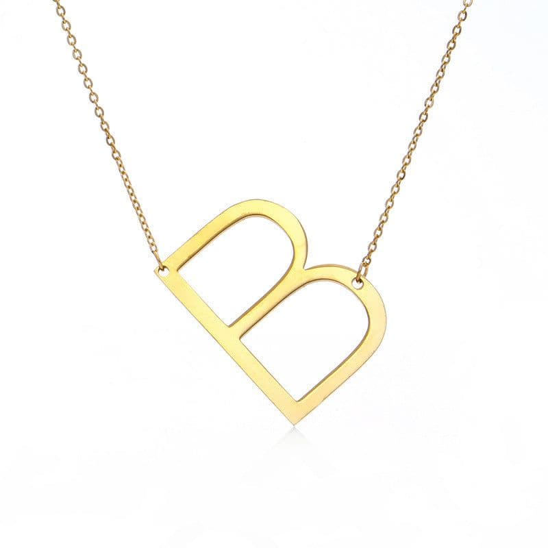 image-Fabulous Rose Gold Plated Stainless Steel Initial Letter Pendant Necklace