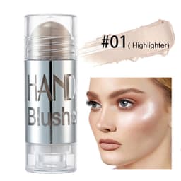 image-Cheek Blusher Shimmer Blush Stick Face Makeup Highlighter Bronzer Contour Cream Long-lasting Facial Make Up Cosmetics