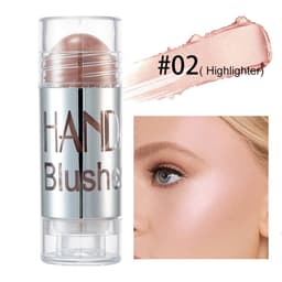 image-Cheek Blusher Shimmer Blush Stick Face Makeup Highlighter Bronzer Contour Cream Long-lasting Facial Make Up Cosmetics