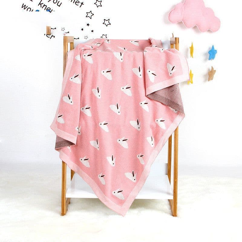 image-Baby Blanket Knitted Bunny Hug Blanket Baby Windproof Cover
