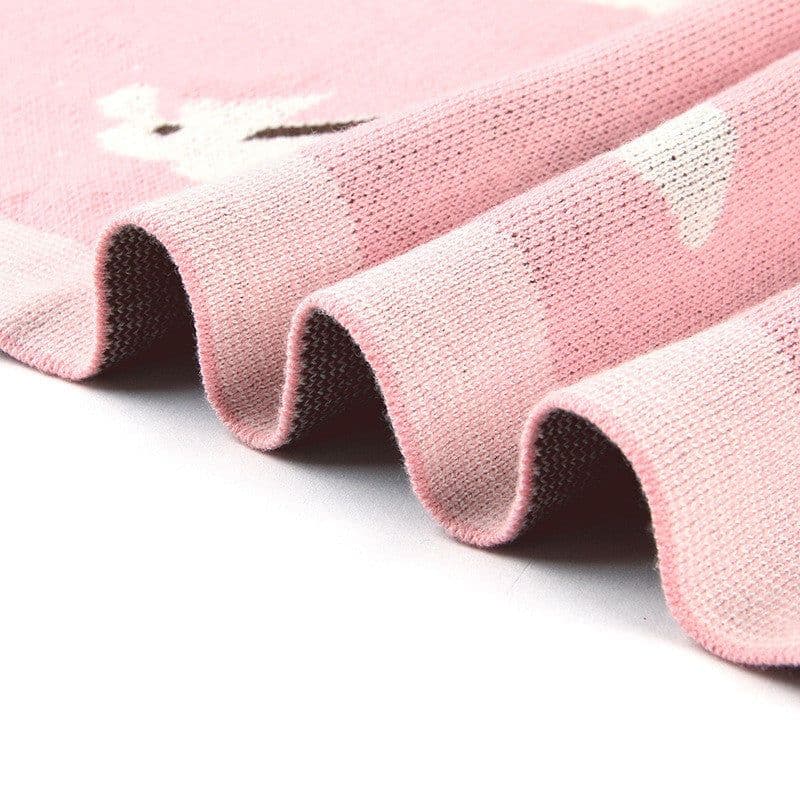 image-Baby Blanket Knitted Bunny Hug Blanket Baby Windproof Cover