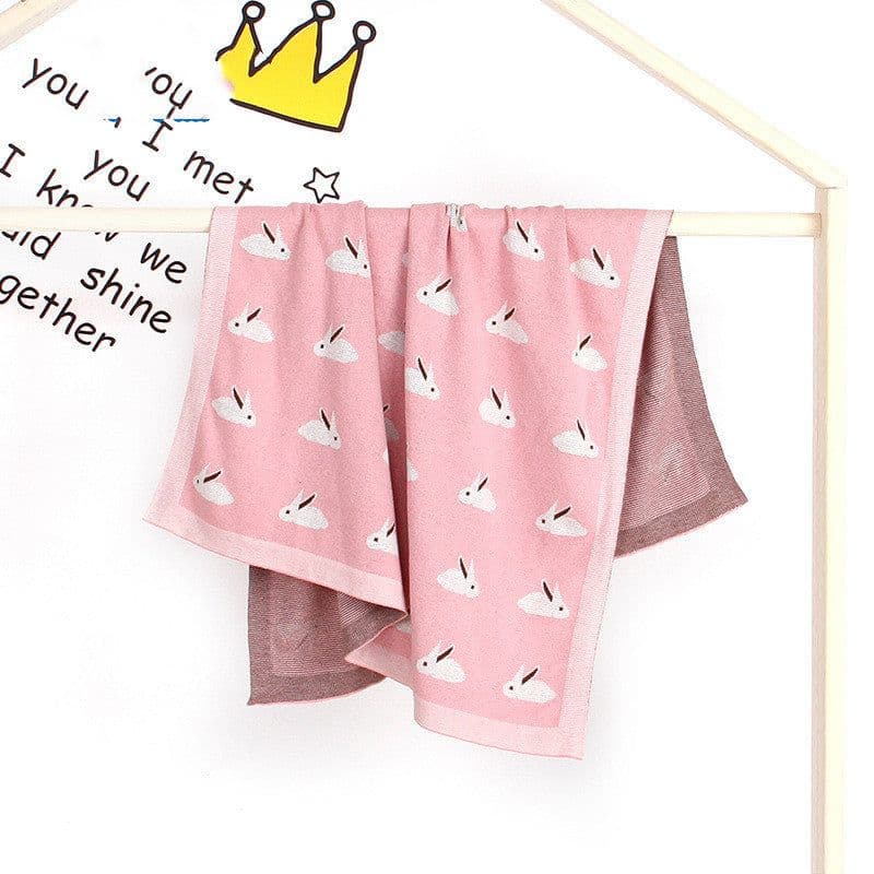 image-Baby Blanket Knitted Bunny Hug Blanket Baby Windproof Cover