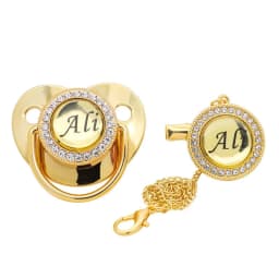 image-Name Initial Letters Silicone Newborn Kids Baby Orthodontic Dummy Pacifier Teat Nipple Soother Baby Pacifier Holder