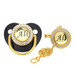 image-Name Initial Letters Silicone Newborn Kids Baby Orthodontic Dummy Pacifier Teat Nipple Soother Baby Pacifier Holder