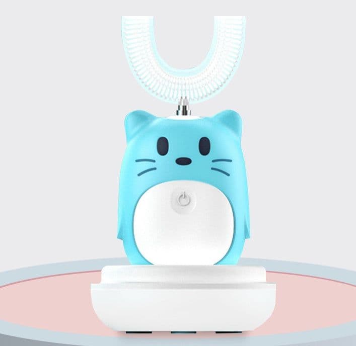 image-Smart Ultrasonic Children's Electric Toothbrush Automatic Cleaning U-shaped Toothbrush Portable Baby Products