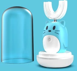 image-Smart Ultrasonic Children's Electric Toothbrush Automatic Cleaning U-shaped Toothbrush Portable Baby Products
