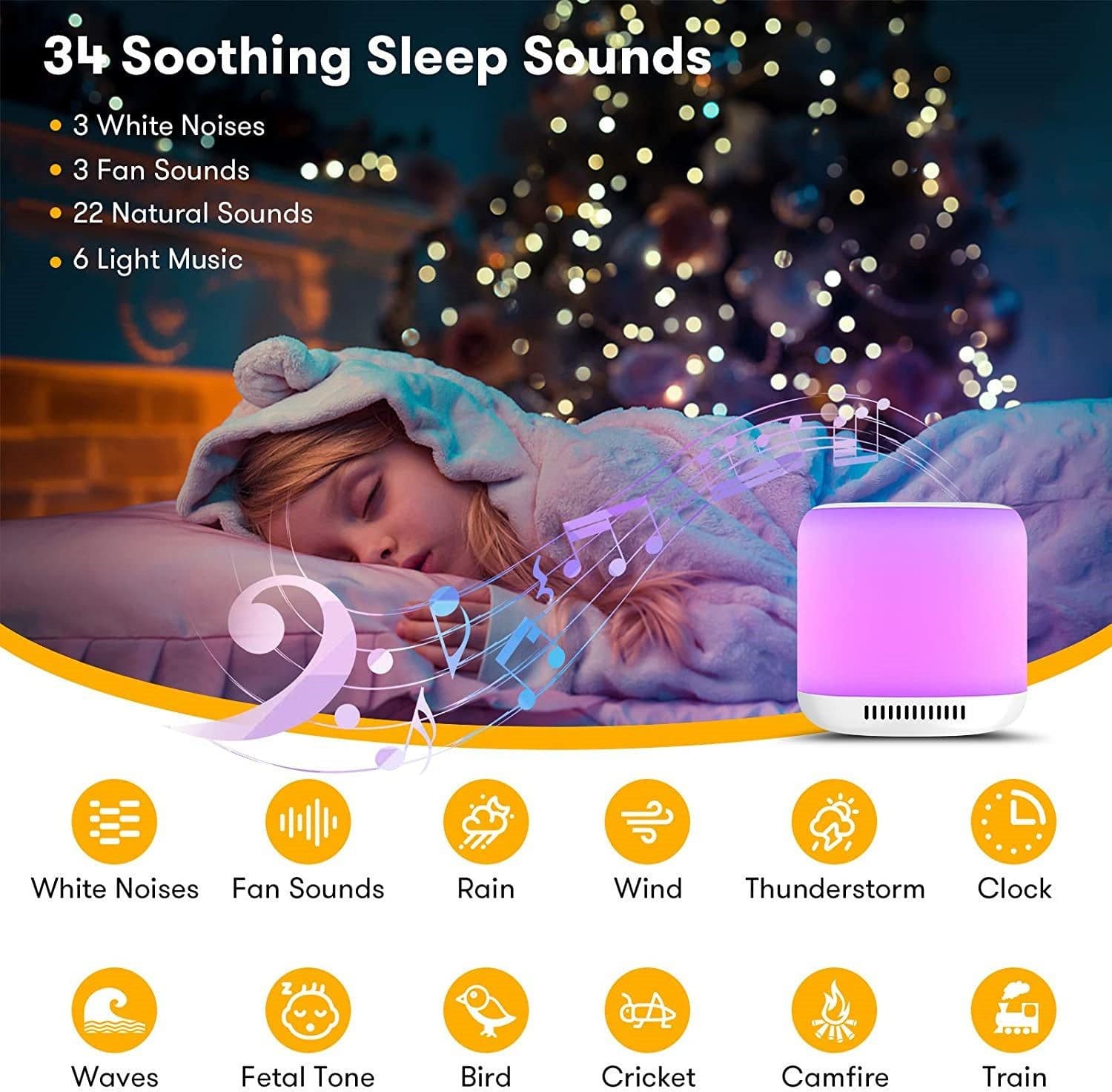 image-White Noise Sleep Aid Baby Colorful Lights