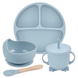 image-Silicone Suction Cup Dinner Plate Baby And Children's Divided Plate Set