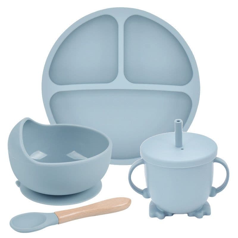 image-Silicone Suction Cup Dinner Plate Baby And Children's Divided Plate Set