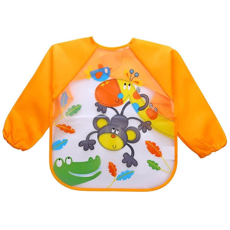 image-Children's Gown Long Sleeve Kids Waterproof Meal Baby Apron Painting Clothes Bib Protective Clothing