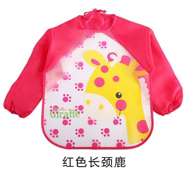 image-Children's Gown Long Sleeve Kids Waterproof Meal Baby Apron Painting Clothes Bib Protective Clothing