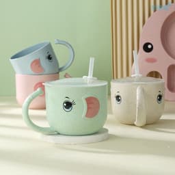 image-Baby Feeding Bottle Kid's Mug Silicone Straw Children