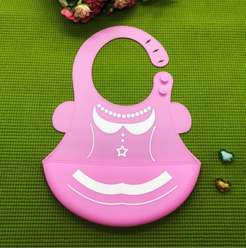 image-Baby food grade silicone food meal pockets Children's dinner pockets Waterproof disposable cartoon bibs Adjustable bibs