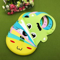 image-Baby food grade silicone food meal pockets Children's dinner pockets Waterproof disposable cartoon bibs Adjustable bibs