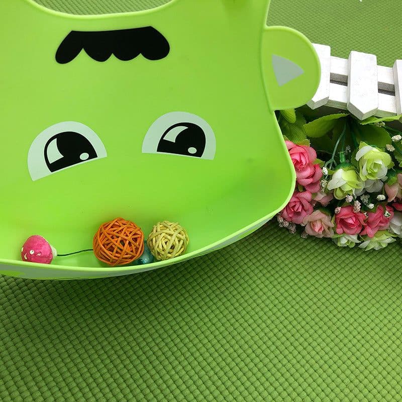 image-Baby food grade silicone food meal pockets Children's dinner pockets Waterproof disposable cartoon bibs Adjustable bibs