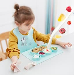 image-Baby Silicone Suction Cup Dishes Cartoon Learning Bowl Infant Feeding Bowls