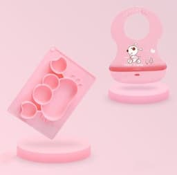 image-Baby Silicone Suction Cup Dishes Cartoon Learning Bowl Infant Feeding Bowls