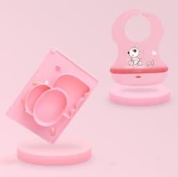 image-Baby Silicone Suction Cup Dishes Cartoon Learning Bowl Infant Feeding Bowls