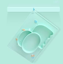 image-Baby Silicone Suction Cup Dishes Cartoon Learning Bowl Infant Feeding Bowls