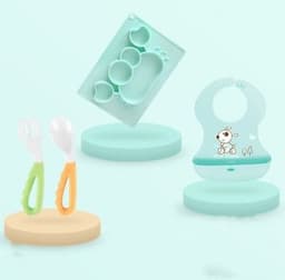 image-Baby Silicone Suction Cup Dishes Cartoon Learning Bowl Infant Feeding Bowls
