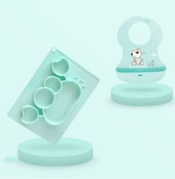 image-Baby Silicone Suction Cup Dishes Cartoon Learning Bowl Infant Feeding Bowls