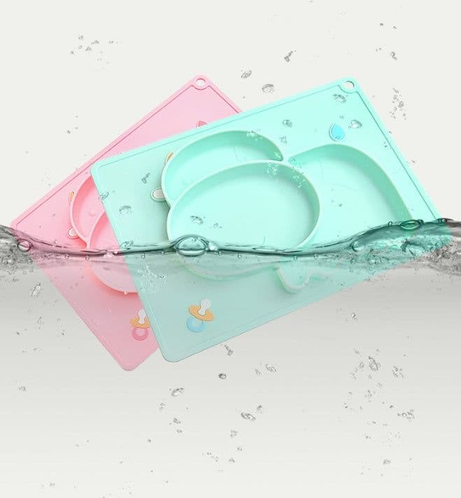 image-Baby Silicone Suction Cup Dishes Cartoon Learning Bowl Infant Feeding Bowls