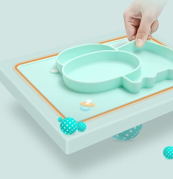 image-Baby Silicone Suction Cup Dishes Cartoon Learning Bowl Infant Feeding Bowls