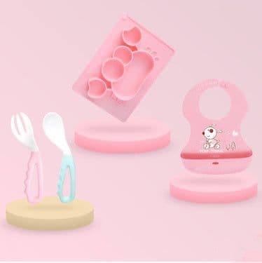 image-Baby Silicone Suction Cup Dishes Cartoon Learning Bowl Infant Feeding Bowls