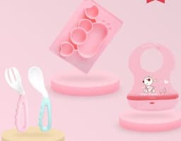 image-Baby Silicone Suction Cup Dishes Cartoon Learning Bowl Infant Feeding Bowls