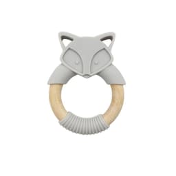 image-Baby Silicone Wood Ring Fox Baby Teether Molar Stick Toy