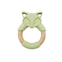 image-Baby Silicone Wood Ring Fox Baby Teether Molar Stick Toy